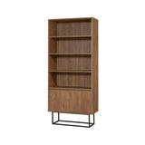 Boekenkasten - Boekenkast walnoot melamine Rea 80x182x36 cm - Dimehouse