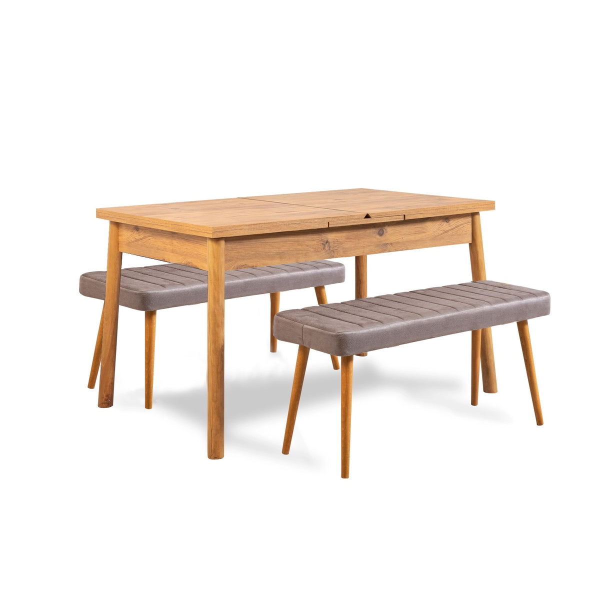 Set tavolo da pranzo allungabile Santiago 120 cm Pino Atlantico grigio Legno composito rivestito melaminico