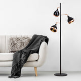 Vloerlampen - Vloerlamp 3 - lichts Zwart Koper Metaal Grip - Dimehouse