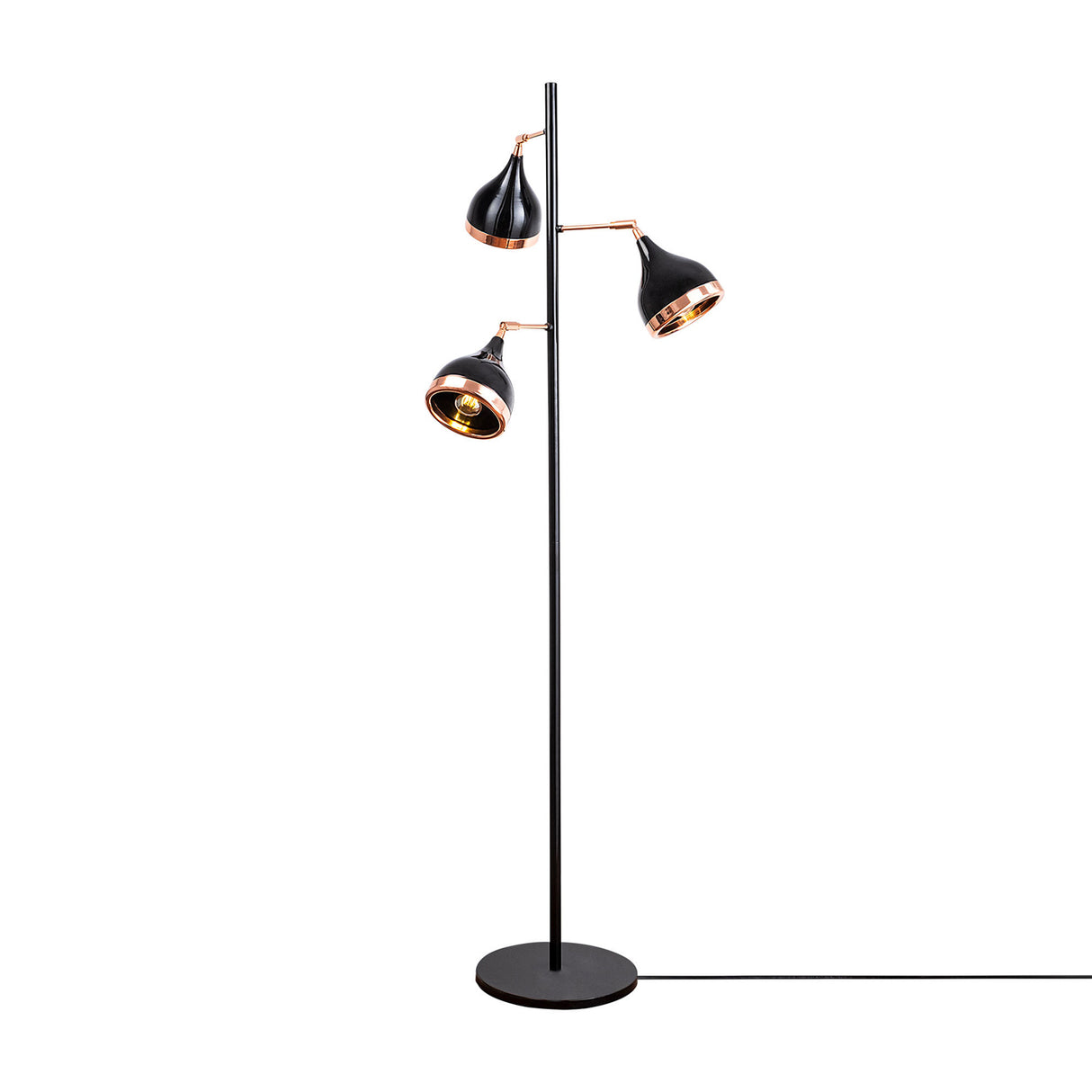 Vloerlampen - Vloerlamp 3 - lichts Zwart Koper Metaal Grip - Dimehouse