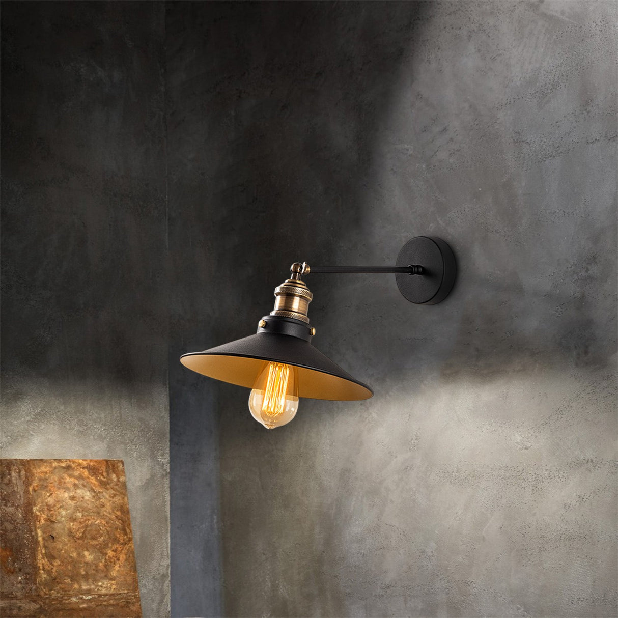 Wandlampen - Wandlamp Zwart Goud Metaal Forge - Dimehouse