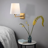 Lampada da parete in tessuto bianco Ashburn