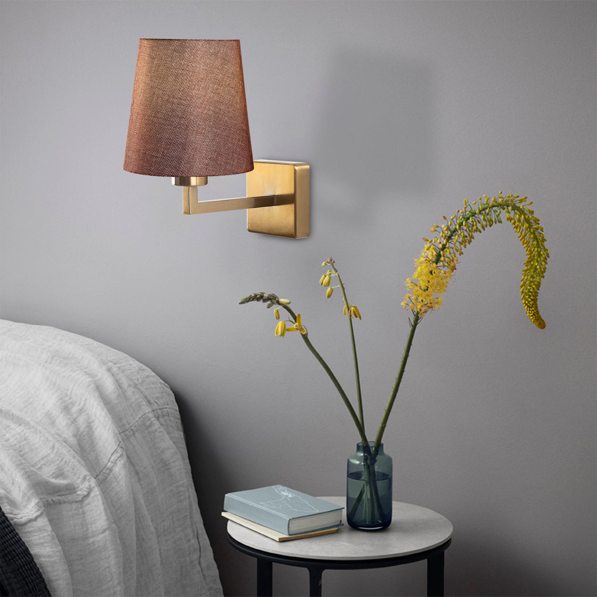 Lampada da parete 1 luce Tessuto Oro Ashburn
