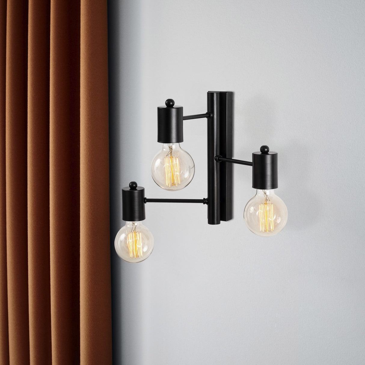 Wandlampen - Wandlamp 3 - lichts Zwart Metaal Brisa - Dimehouse
