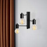 Wandlampen - Wandlamp 3 - lichts Zwart Metaal Brisa - Dimehouse