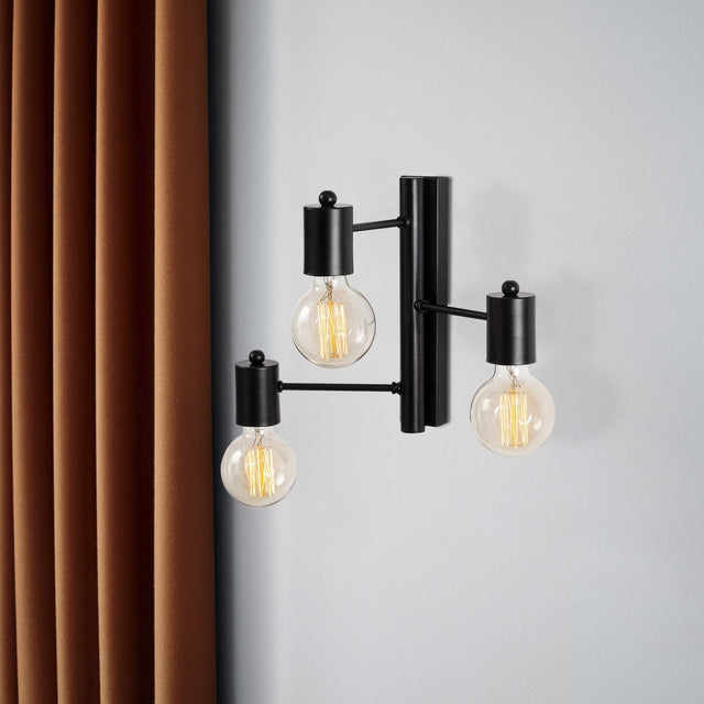 Wandlampen - Wandlamp 3 - lichts Zwart Metaal Brisa - Dimehouse