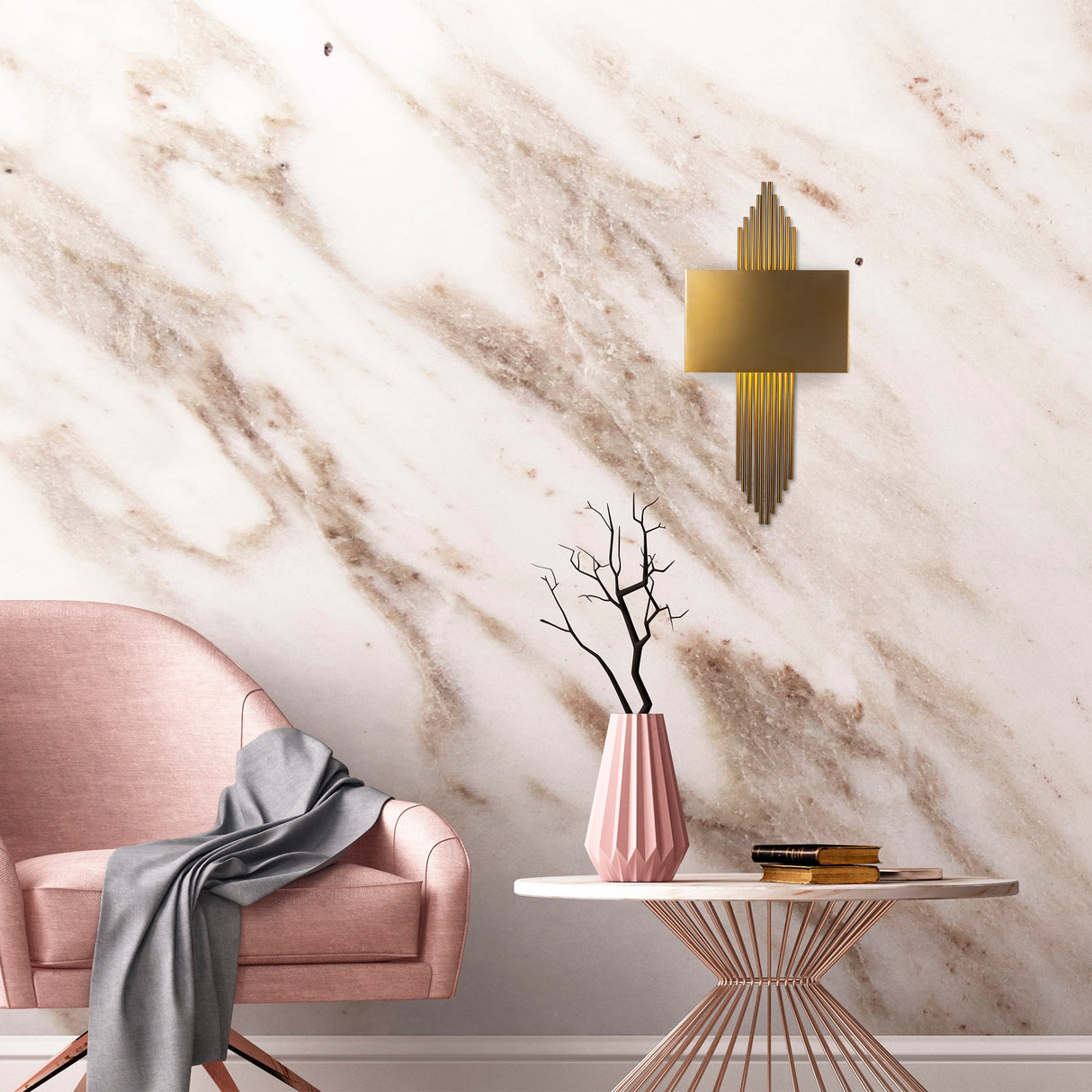 Wandlampen - Wandlamp Bronskleurig Metaal Andes - Dimehouse
