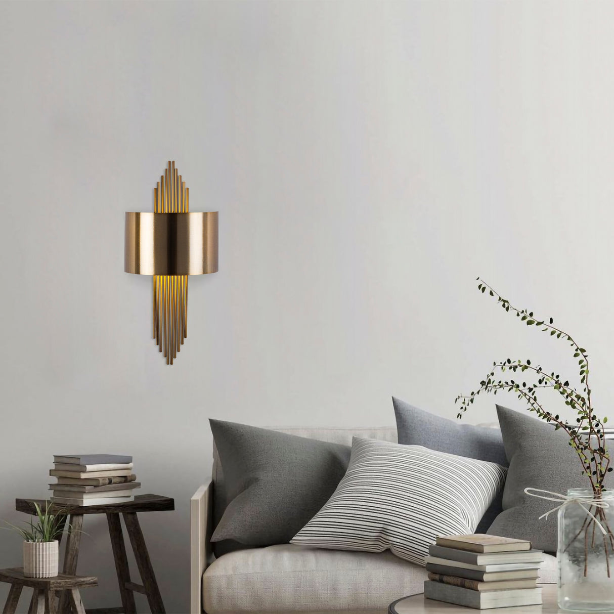Wandlampen - Wandlamp 1 - lichts Brons Goud Metaal Andes - Dimehouse