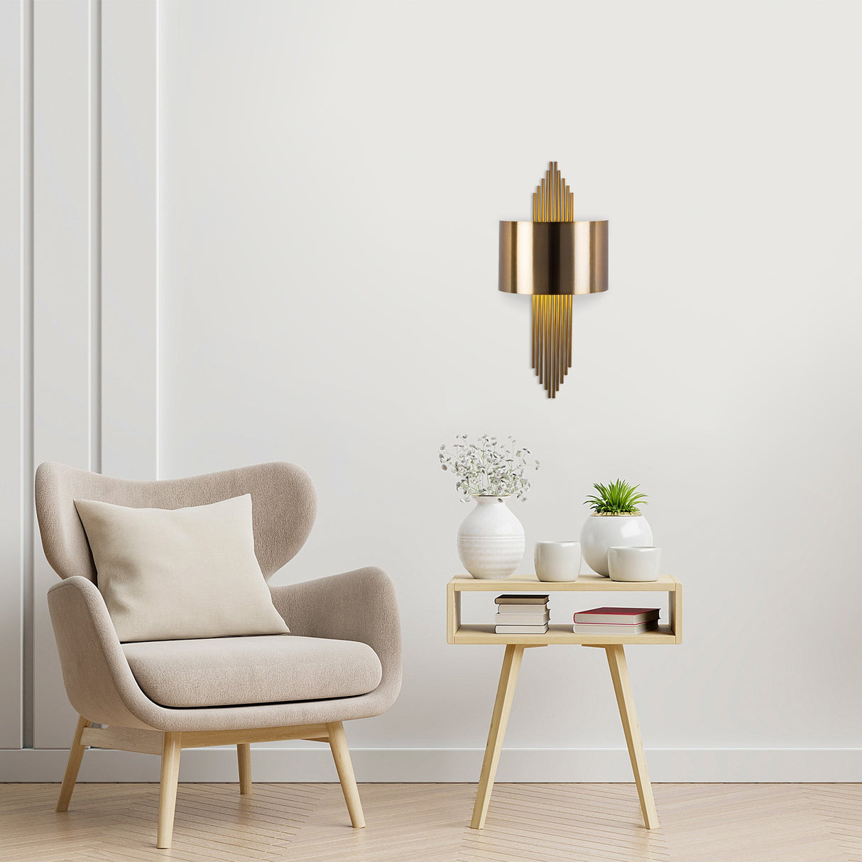 Wandlampen - Wandlamp 1 - lichts Brons Goud Metaal Andes - Dimehouse
