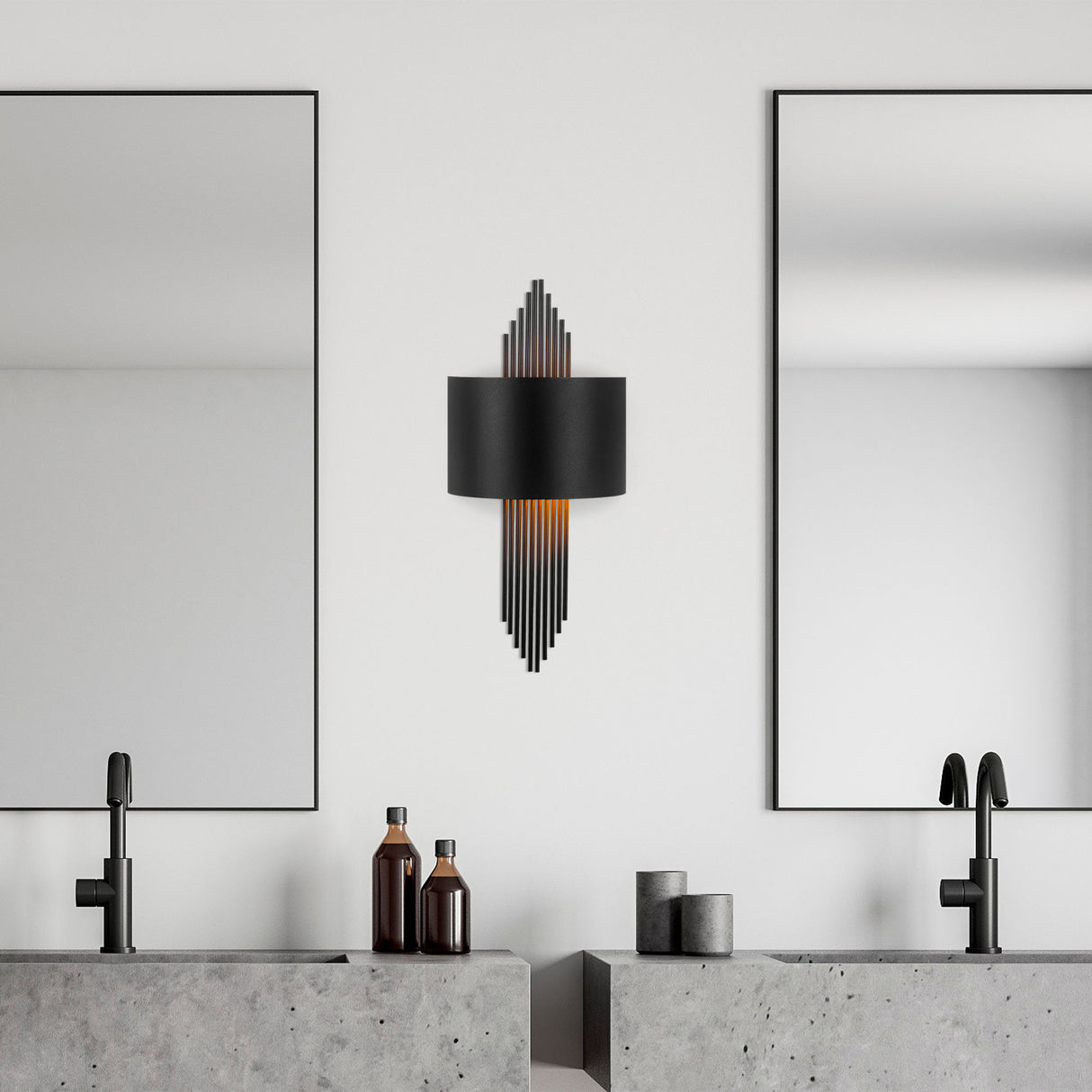 Wandlampen - Wandlamp 1 - lichts Zwart Metaal Andes - Dimehouse