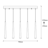 Hanglampen - Hanglamp 5 - lichts Zwart Metaal Vox - Dimehouse