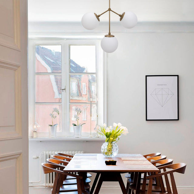 Hanglampen - Hanglamp 3 - lichts Wit Glas Polaris - Dimehouse