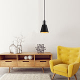 Lampada a sospensione in metallo nichel nero Velora