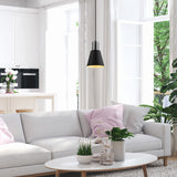 Lampada a sospensione in metallo nichel nero Velora