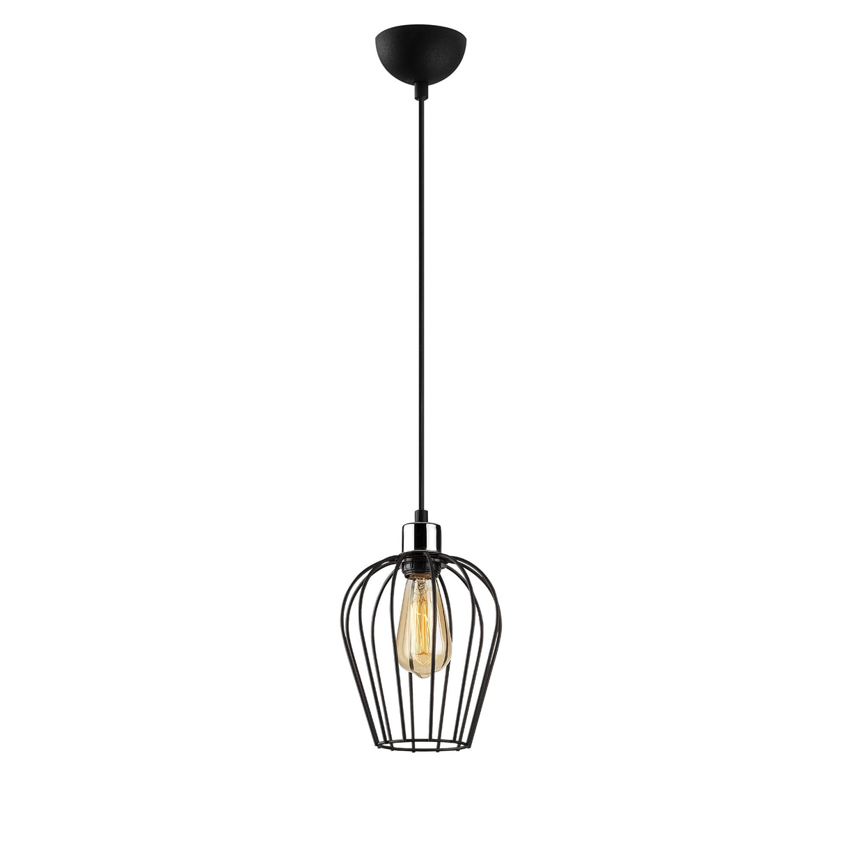 Hanglampen - Hanglamp 1 - lichts 20 cm Zwart Metaal Predator - Dimehouse