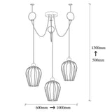 Hanglampen - Hanglamp 3 - lichts Verstelbaar Zwart Metaal Predator - Dimehouse