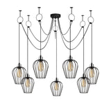 Hanglampen - Hanglamp 7 - lichts Zwart Metaal Predator - Dimehouse