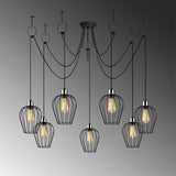 Hanglampen - Hanglamp 7 - lichts Zwart Metaal Predator - Dimehouse