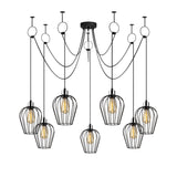 Hanglampen - Hanglamp 7 - lichts Zwart Metaal Predator - Dimehouse