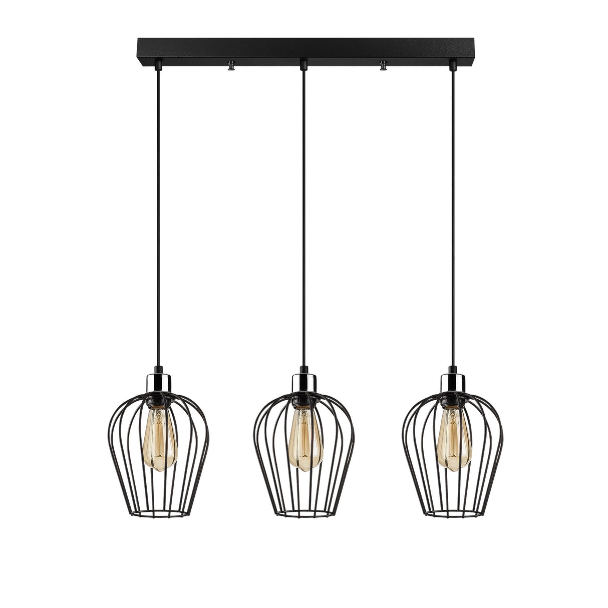 Hanglampen - Hanglamp 3 - lichts Zwart Metaal Predator - Dimehouse