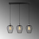 Hanglampen - Hanglamp 3 - lichts Zwart Metaal Predator - Dimehouse