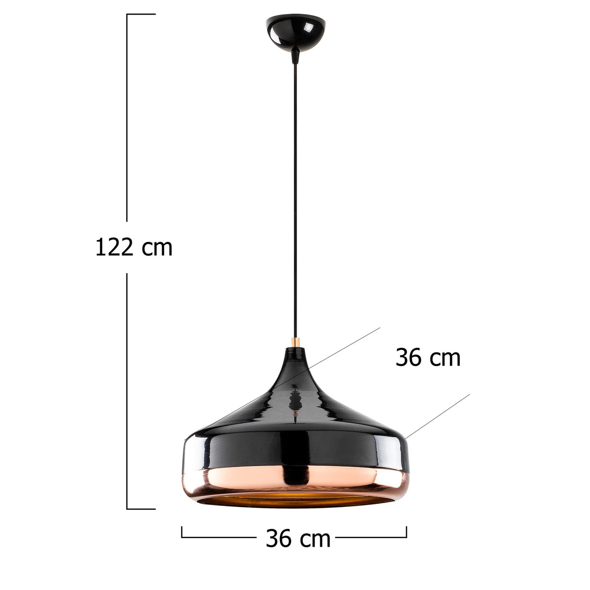 Hanglampen - Hanglamp 1 - lichts Zwart Koper Metaal Grip - Dimehouse