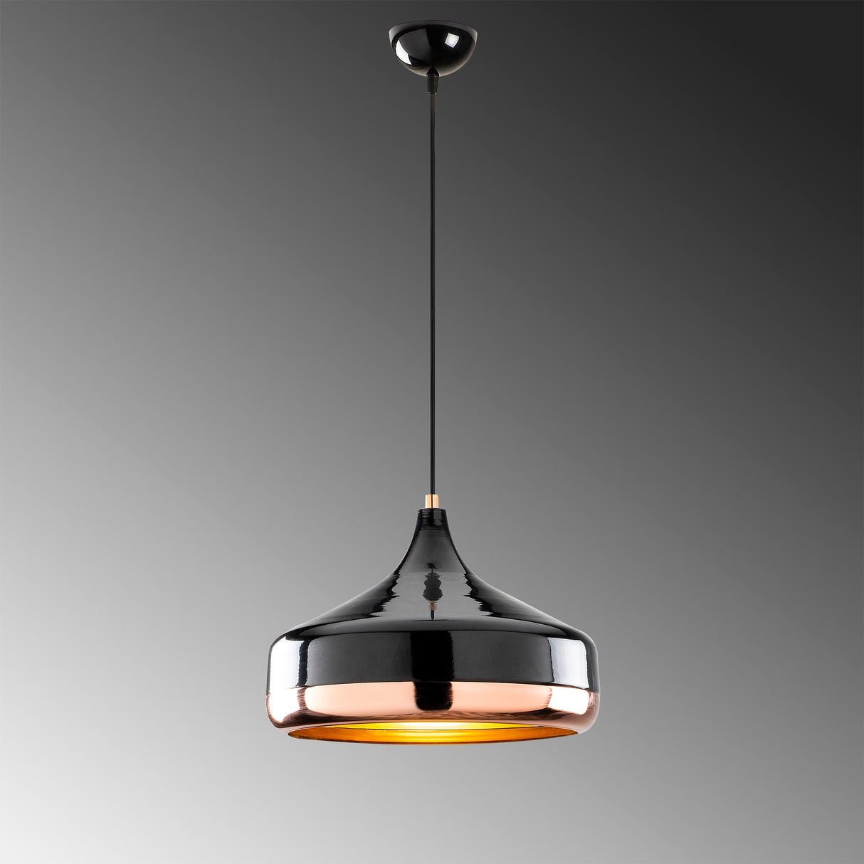 Hanglampen - Hanglamp 1 - lichts Zwart Koper Metaal Grip - Dimehouse
