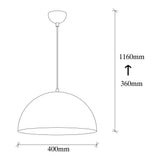 Lampada a sospensione 40 cm Nero Oro Metallo Echelon