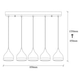 Hanglampen - Hanglamp 5 - lichts Zwart Koper Metaal Grip - Dimehouse