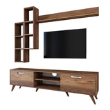 TV Meubels - TV Meubel Set Iona Walnoot Melamine 180x48,6x35 cm - Dimehouse