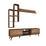 TV Meubels - TV Meubel Set Iona Walnoot Melamine 180x48,6x35 cm - Dimehouse