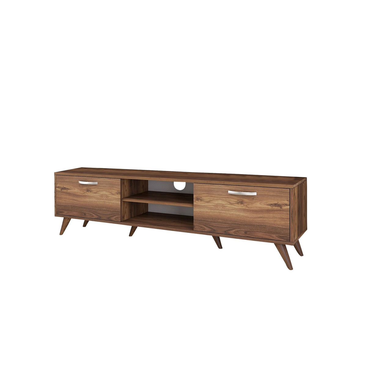 TV Meubels - TV Meubel Corfu Walnoot Melamine 180x48,6x35 cm - Dimehouse