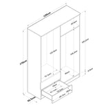 Armadio Noce Bianco Melaminico - Appendi e appoggia - 120x170x42,5 cm - Aspen
