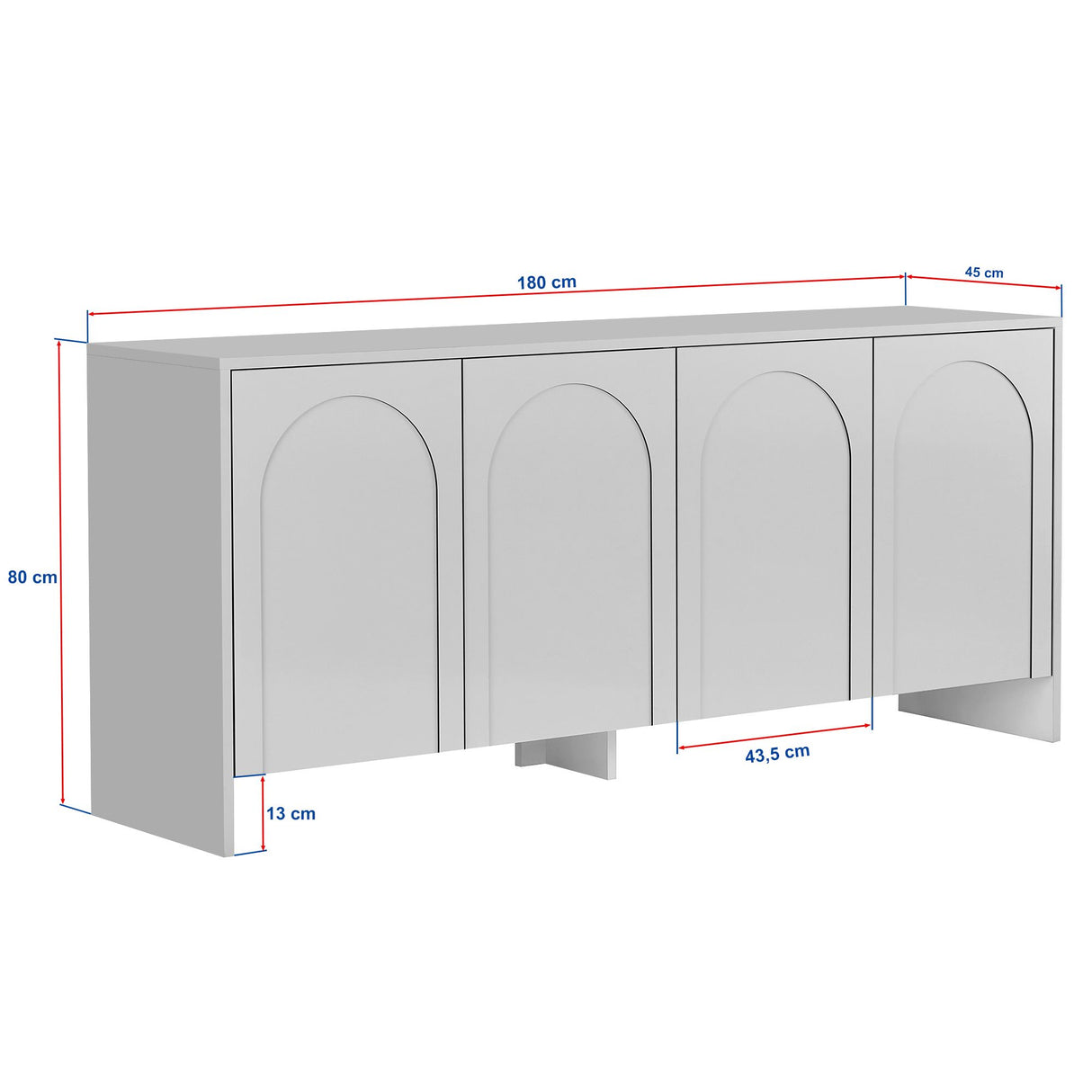 Consolle Arlen 180 cm Legno rivestito melaminico Atlas