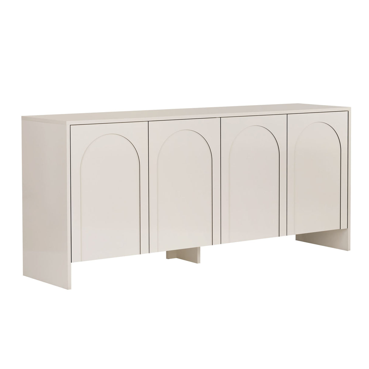 Tavolino Arlen crema 180 cm Legno rivestito melaminico