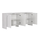 Tavolino Arlen bianco 180 cm Legno composito rivestito in melamina