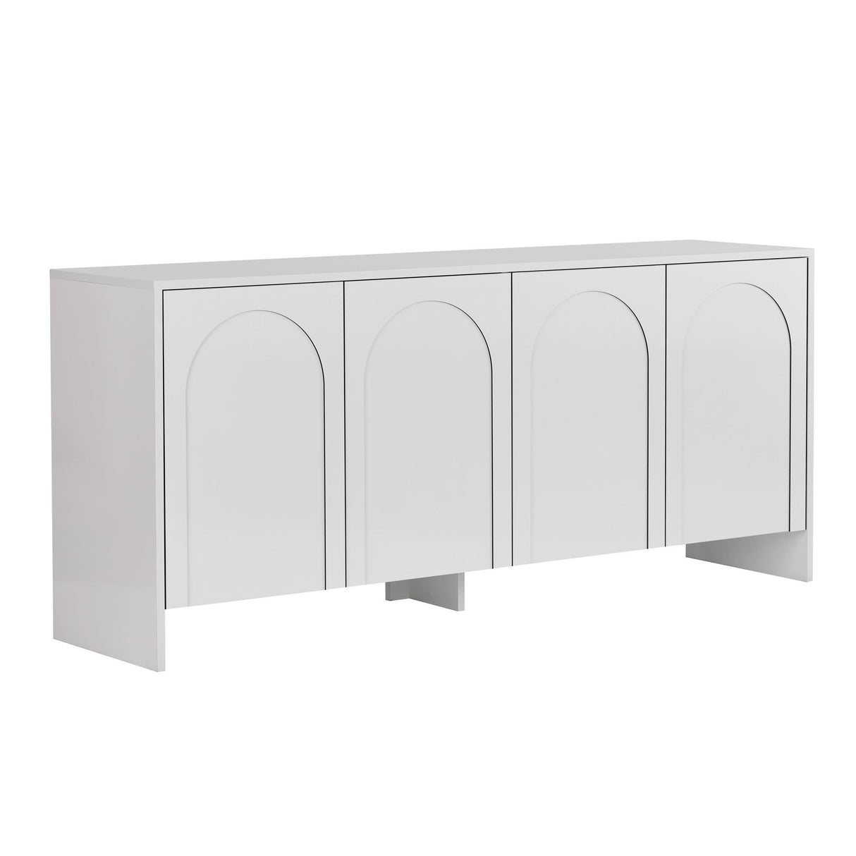 Tavolino Arlen bianco 180 cm Legno composito rivestito in melamina