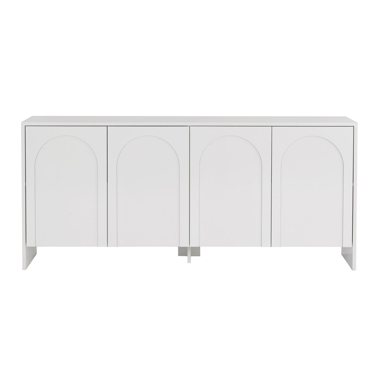 Tavolino Arlen bianco 180 cm Legno composito rivestito in melamina