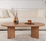 Salontafels - Salontafel dennenhout melamine boogvorm Koda 119x60 cm - Dimehouse
