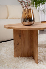 Salontafels - Salontafel dennenhout melamine boogvorm Koda 119x60 cm - Dimehouse