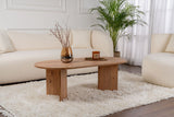 Salontafels - Salontafel dennenhout melamine boogvorm Koda 119x60 cm - Dimehouse