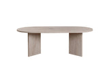 Tavolino ovale melaminico travertino - Japandi - 119x60 cm - Sota