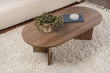 Tavolino ovale melaminico noce - Japandi - 119x60 cm - Sota