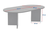 Tavolino ovale melaminico noce - Japandi - 119x60 cm - Sota
