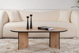 Salontafels - Salontafel eikenhout zwart melamine boogvorm Koda 119x60 cm - Dimehouse