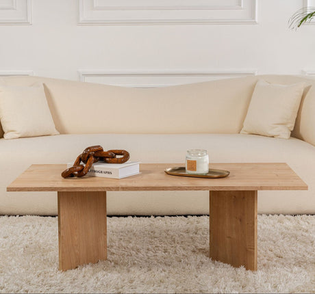 Tavolino rettangolare Siban Aspetto rovere zaffiro - 119x60 cm