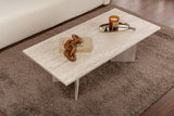 Tavolino rettangolare melaminico travertino Sabin 119x60 cm