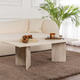 Tavolino rettangolare melaminico travertino Sabin 119x60 cm