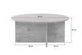 Tavolino rotondo melaminico rovere Dakota 90x90x40 cm