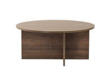 Salontafels - Ronde salontafel Walnoot melamine - 90x90x40 cm - Dakota - Dimehouse